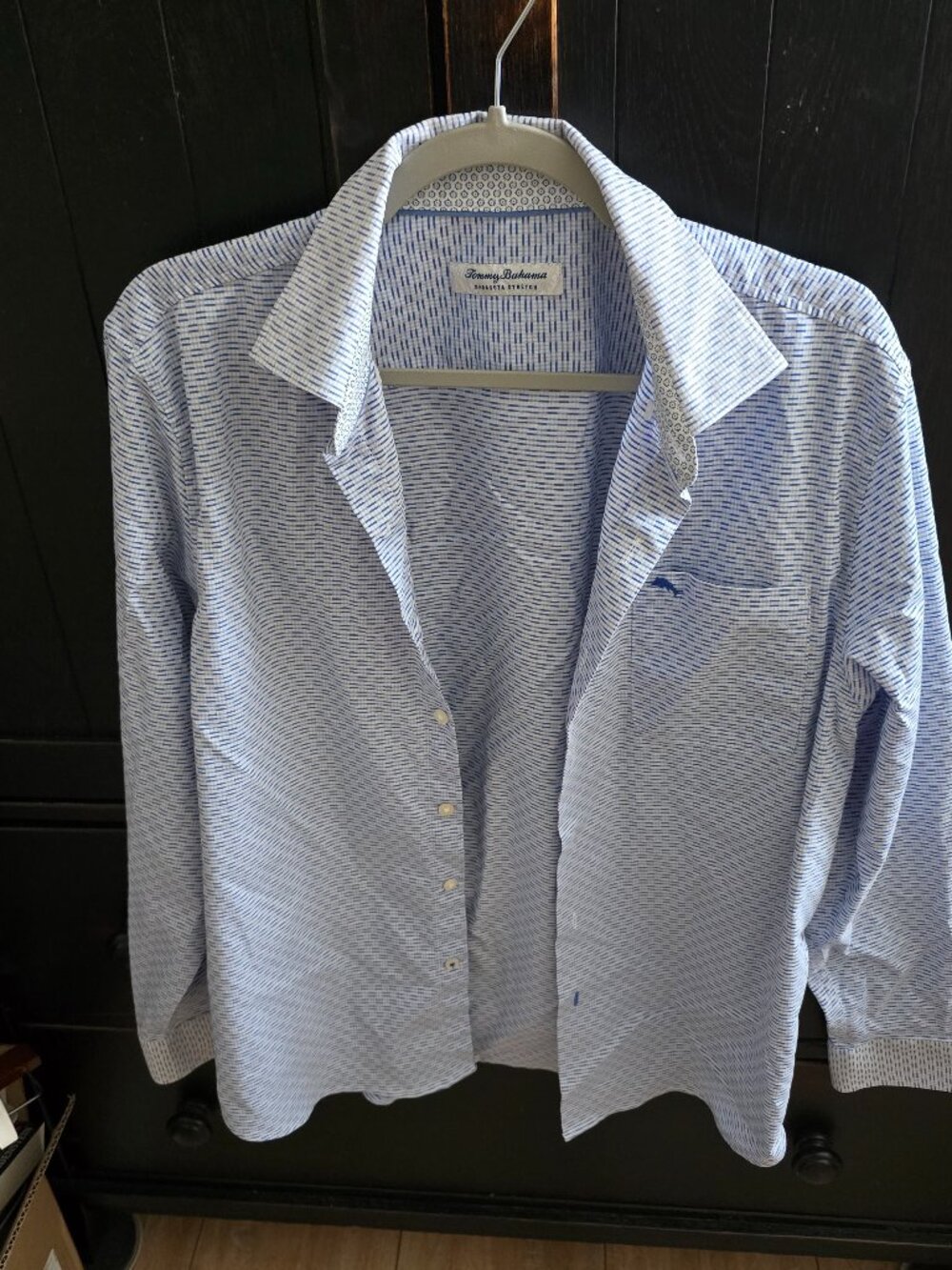 Tommy Bahama Sarasota Stretch Ventura Isles IslandZone® Stripe Shirt Blues M